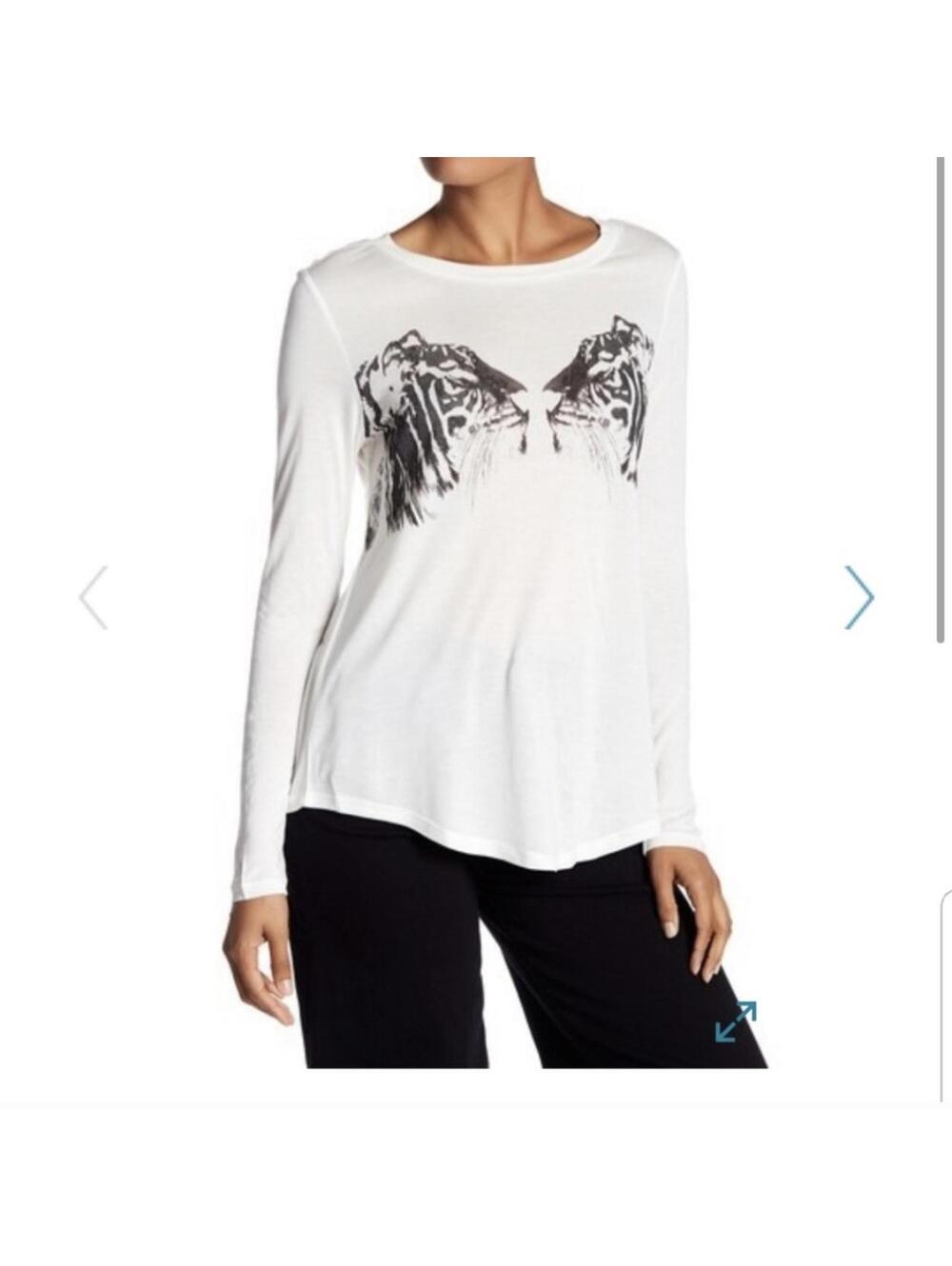 Haute hippie Tiger Print Long Sleeve Blouse